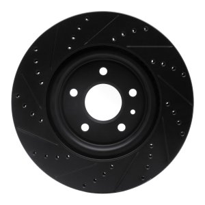 Ford Explorer Brake Rotor (1) - Front Right - R1 Concepts - Drilled & Slotted - Black - `11-`19